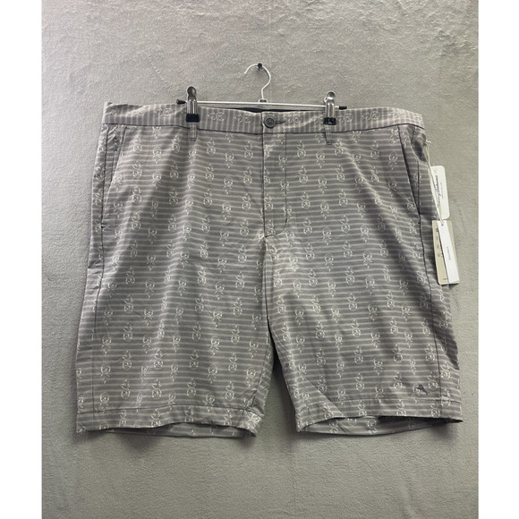 Tommy Bahama Shorts Mens 40 Gray Pina Party Short Stretch Pineapple Print New - Picture 1 of 7